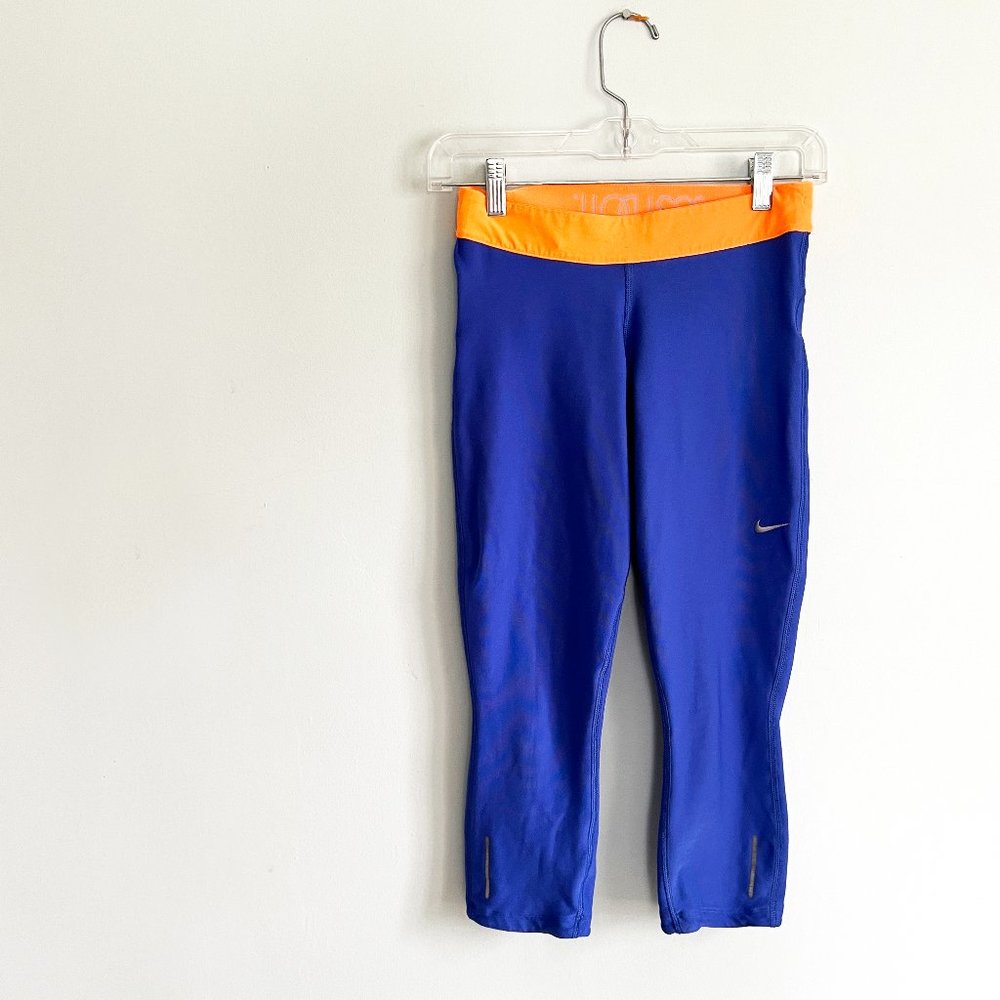 Nike Dri Fit Purple and Orange Crop Leggings Size Small